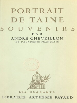 cover image of Portrait de Taine